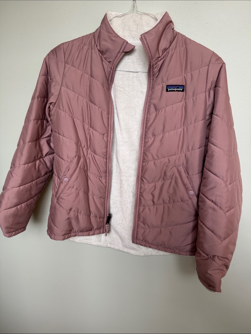 Patagonia Dusty Rose Quilted Insulated Jacket Reversible